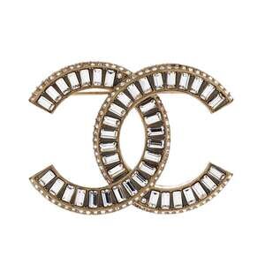 Chanel Cc Brooch Metal With Crystals #235194C84B